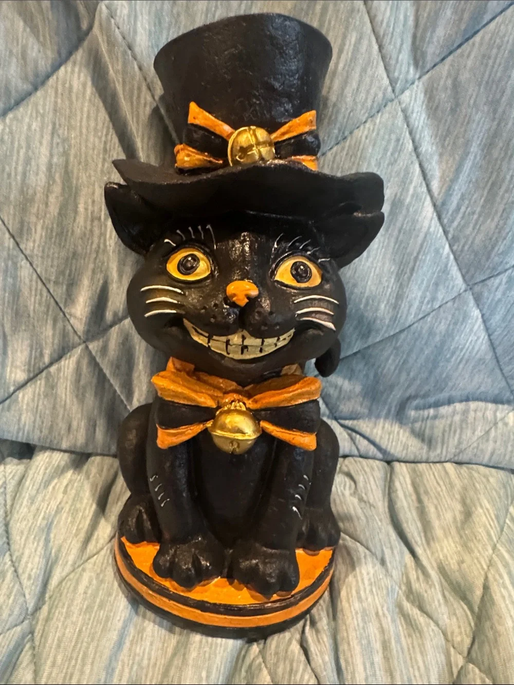 Halloween Cat Trio Black and Orange Halloween Cat Figurine Set